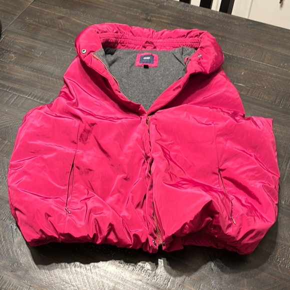 GAP Puffer Vest Womens Size XL w/ Gray lining - Fuchsia Pink - Picture 2 of 10